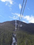 Riding the gondola up Sulphur mountain