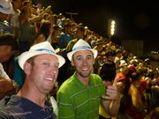 Watching from the grandstand!