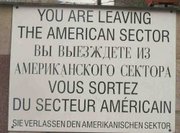 Berlin. A sign from when the city was divided into 4.