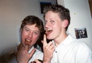 Dan and Tim eating vegemite.
