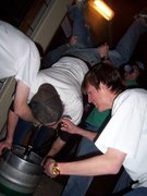 Tim doing a Keg stand