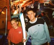 Kip and I when the Olympic torch was in Newcastle