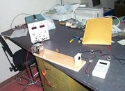 Measuring the light output of the LED at different currents.