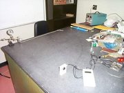 An experiment I set up to measure the light output pattern of the LED.