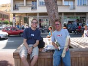 Phil and I drinking vino in Monaco. It was like 40C.