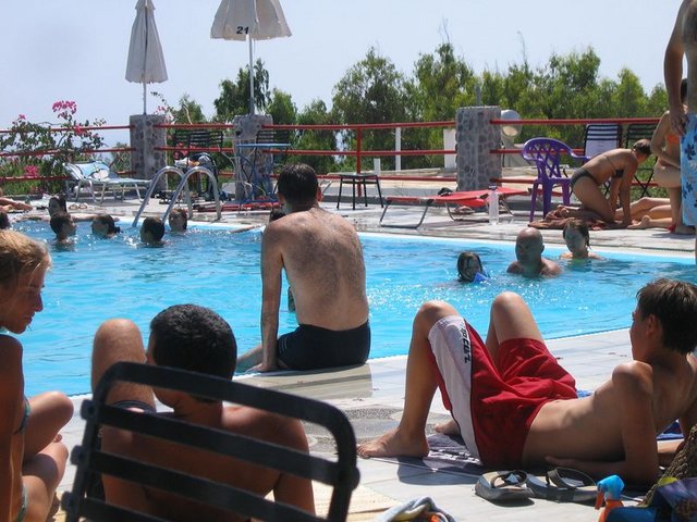 The pool at the campground. Very nice. Check the out the gorilla back!
