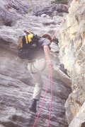Justin abseiling