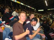 Matt, Ed and I at the hockey. We were 3 rows back, good times!