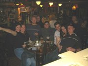 Australia Day 2003. Zubin, Matt, Leeroy and me at a pub in Acton.