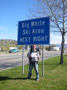 Us trying to hitch hike back to Big White. We tried for 3 hours then gave up and hired a car.