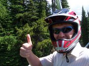 On the first chairlift. That full face helmet deadset saved my life when I was thrown over the handlebars and landed on my head. Was knocked out for a few seconds!