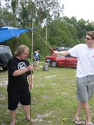 Setting up the campsite.