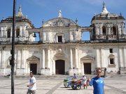 The main square in Leon, Central America's largest Cathedral