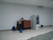 All this bloke had to do was guard this ATM in a huge room and he still fell asleep