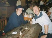 Prost! Ralf and I enjoying a quiet beer at the Hoff Brau Haus.