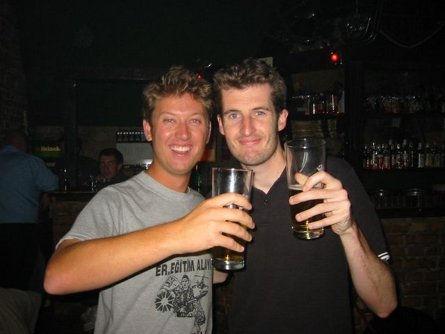 John and I (a bloke from my hometown who was at the hostel)