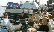 Oslo. Stefan, Morten, Linnea, Vegar, Kristen having a beer at Aker Brygge.