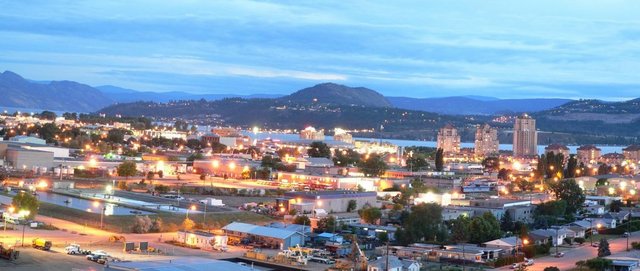 Kelowna by night. This photo was taken when it was pitch black.