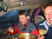 It was so damn cold we ate dinner in the van