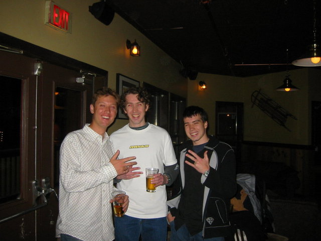 Luke, Stevo (Luke's bro) and myself at a pub at Silver Star