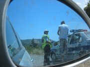 Phil got pulled over for overtaking on double white lines. Funny stuff. He pretended that he didn't understand the officer and managed to avoid an on the spot fine.