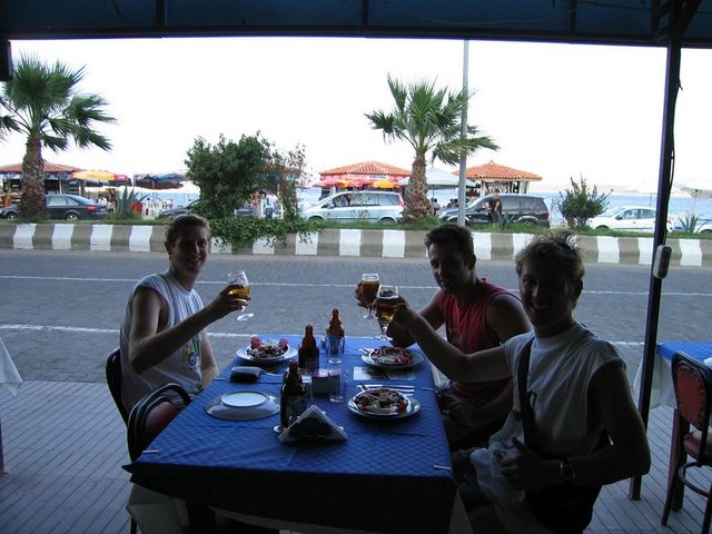 Eating kebabs in Ecebat
