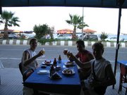 Eating kebabs in Ecebat