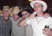 Angus, Louis, me and Goz at the Rode-O-Ball. Feb 2001