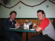 The roadtrip begins. Eating dinner in some hick town