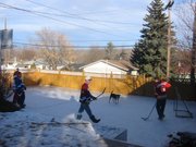 Christmas Day. The annual Mack family game of Boot Hockey in Conor's grandad's yard